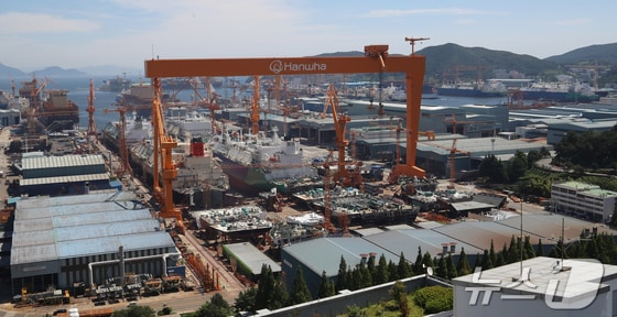 경남 거제시 아주동 한화오션 거제사업장./뉴스1 ⓒ News1 윤일지 기자