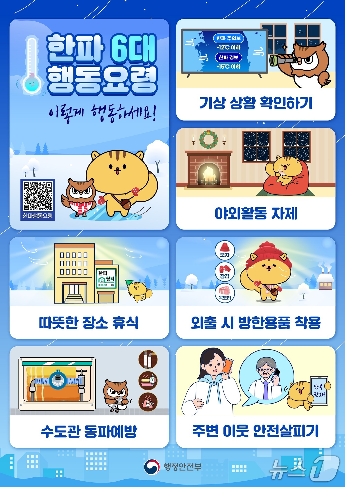 한파 대비 국민행동안전 6대 요령&#40;행정안전부 제공&#41;