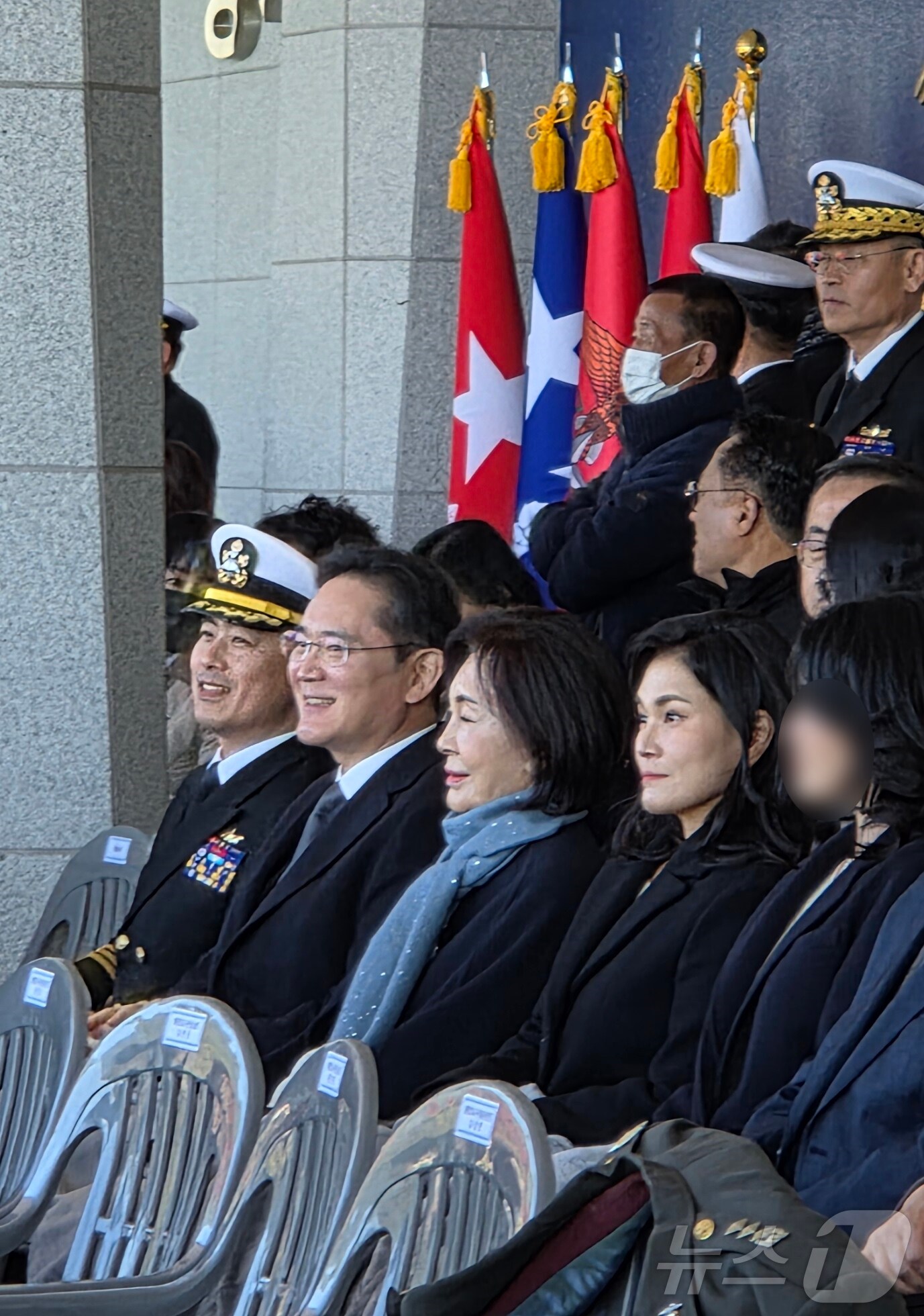 해군 임관식 현장 이재용 회장과 가족 동행 사진