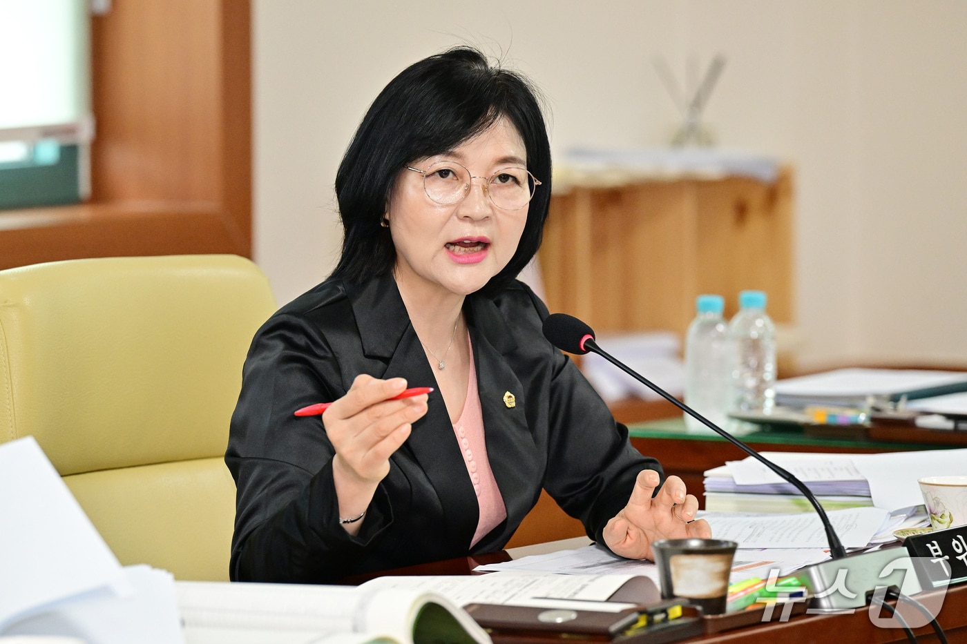 질의하는 울산시의회 천미경 의원 <자료사진> (울산시의회 제공. 재판매 및 DB금지)/뉴스1