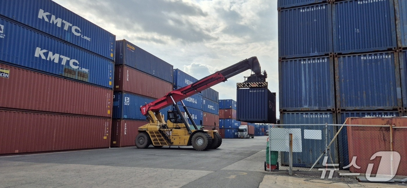 울산지방해양수산청이 '2025년 하반기 울산항 수입 공 컨테이너 처리실태 조사'를 실시하는 모습.(울산지방해양수산청 제공. 재판매 및 DB금지)/뉴스1