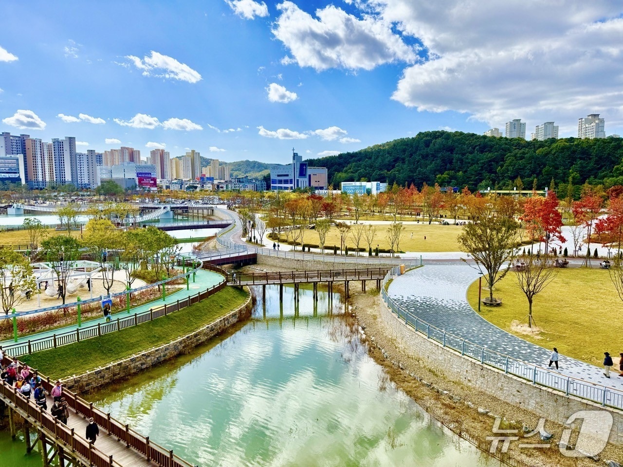 대전 갑천생태호수공원, 관광명소 부상…한 달 만에 22만명 방문 - 뉴스1