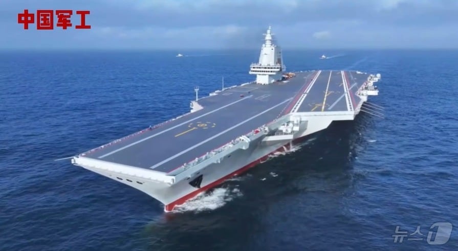 중국 국가국방과학기술공업국(SASTIND) 공식 SNS 계정에 올라온 푸젠함 모습. ⓒ News1 정은지 특파원