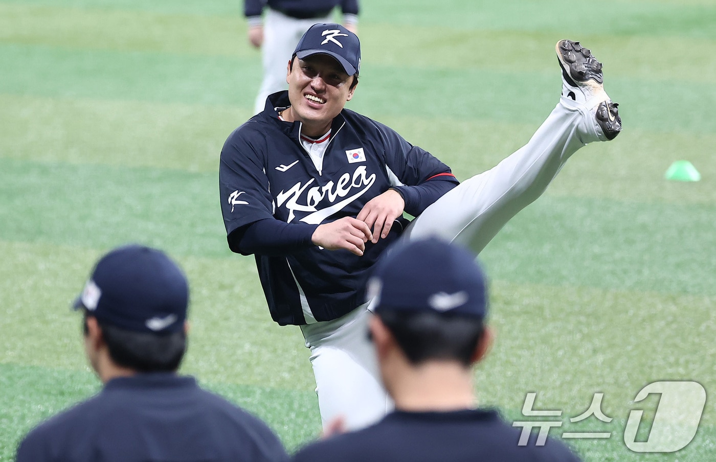 야구 국대 훈련 장면