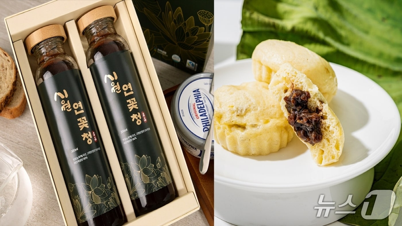 왼쪽 연꽃청, 오른쪽 연꽃빵.(시흥시 제공)