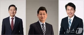 좌측부터 국민의힘 김기현 의원, 더불어민주당 김태선 의원, 진보당 윤종오 의원.
