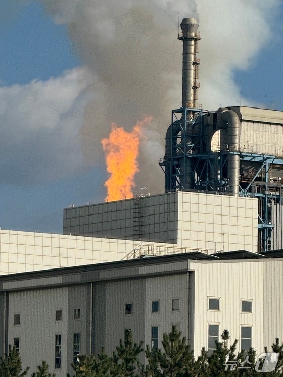 태안화력발전소 석탄가스화복합발전 플랜트 화재 현장. (독자제공, 재판매 및 DB금지) / 뉴스1