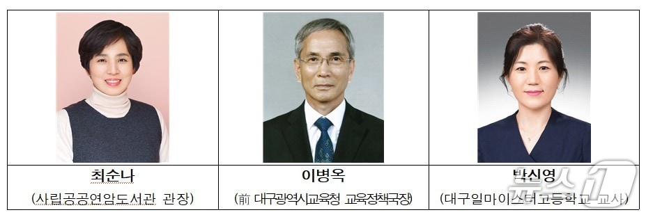 '제39회 대구교육상' 수상자로 대구 교육계 인사 3명이 이름을 올렸다. (대구교육청 제공. 재판매 및 DB 금지)/뉴스1