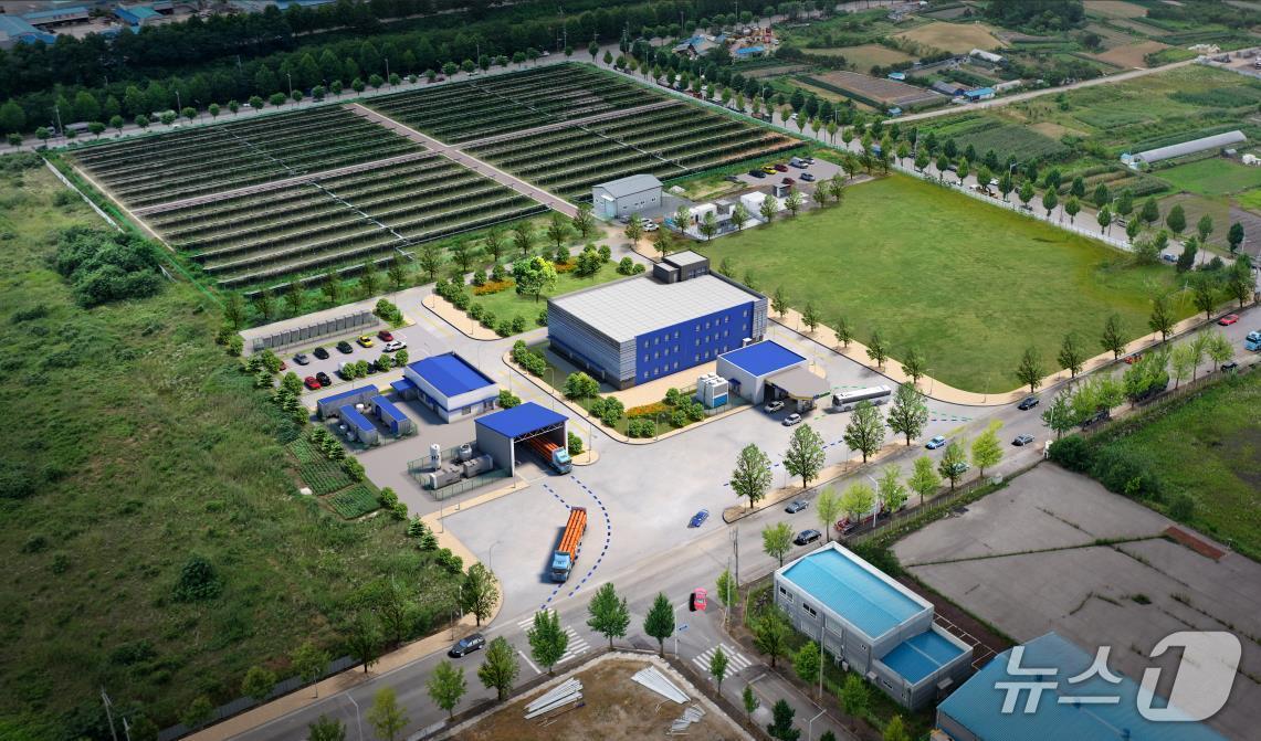 강원 동해 북평산단 일원에 조성될 수소생산기지 구축 설비 배치 조감도.(동해시 제공, 재판매 및 DB 금지)