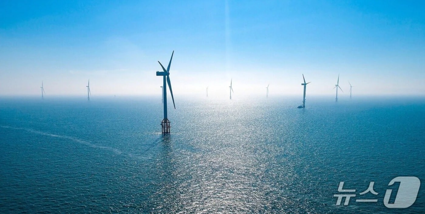 한 해상풍력발전단지 전경 (인천시 제공.재판매 및 DB금지)