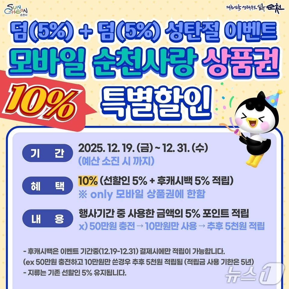 순천사랑상품권 특별할인 포스터. (순천시 제공. 재판매 및 DB금지)