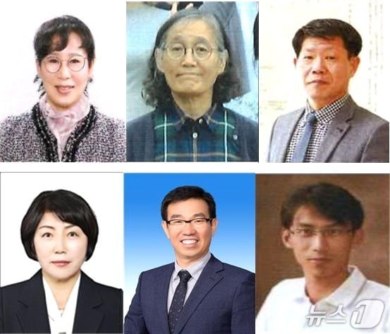 사진 위 왼쪽부터 김성희 전주기전중 교사, 박상옥 무주푸른꿈고 교감, 전승덕 전주양현중 교장, 아래 왼쪽부터 김정희 군산산북초 교육복지사, 송규 부안남초 교장, 송원용 전주반월초 교사./뉴스1