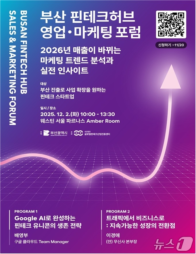 '부산 핀테크허브 영업·마케팅 포럼' 포스터.(부산시 제공. 재판매 및 DB금지)