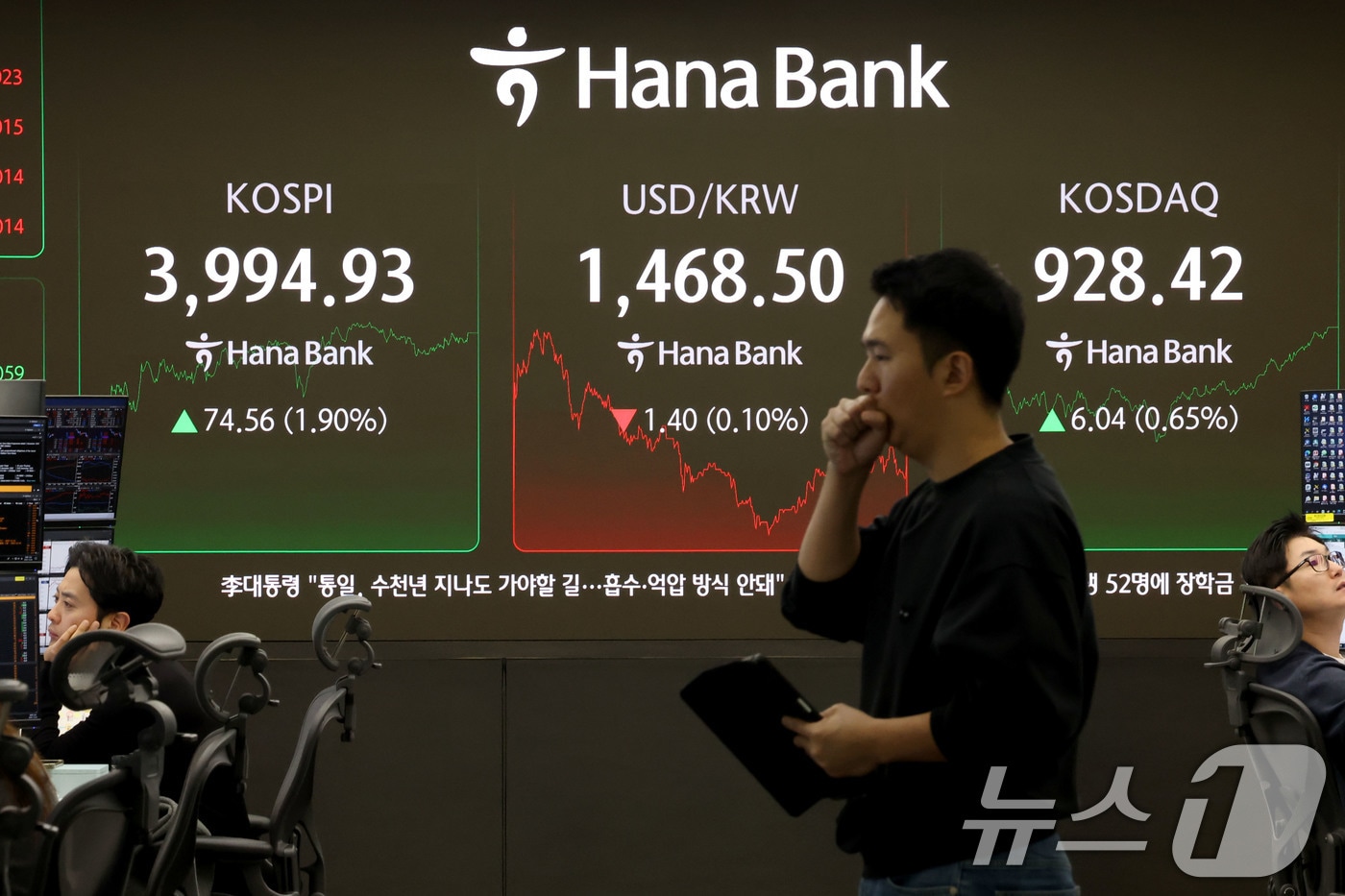 서울 중구 하나은행 본점 딜링룸. /뉴스1 ⓒ News1
