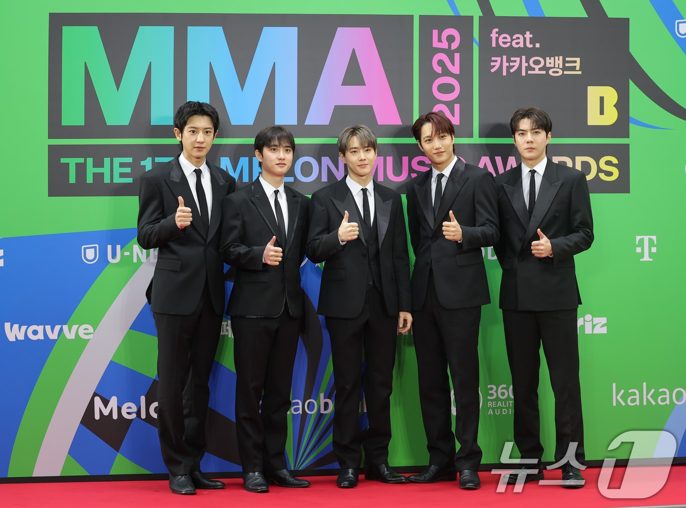 그룹 엑소의 찬열(왼쪽부터)과 디오, 수호, 카이, 세훈ⓒ News1 권현진 기자