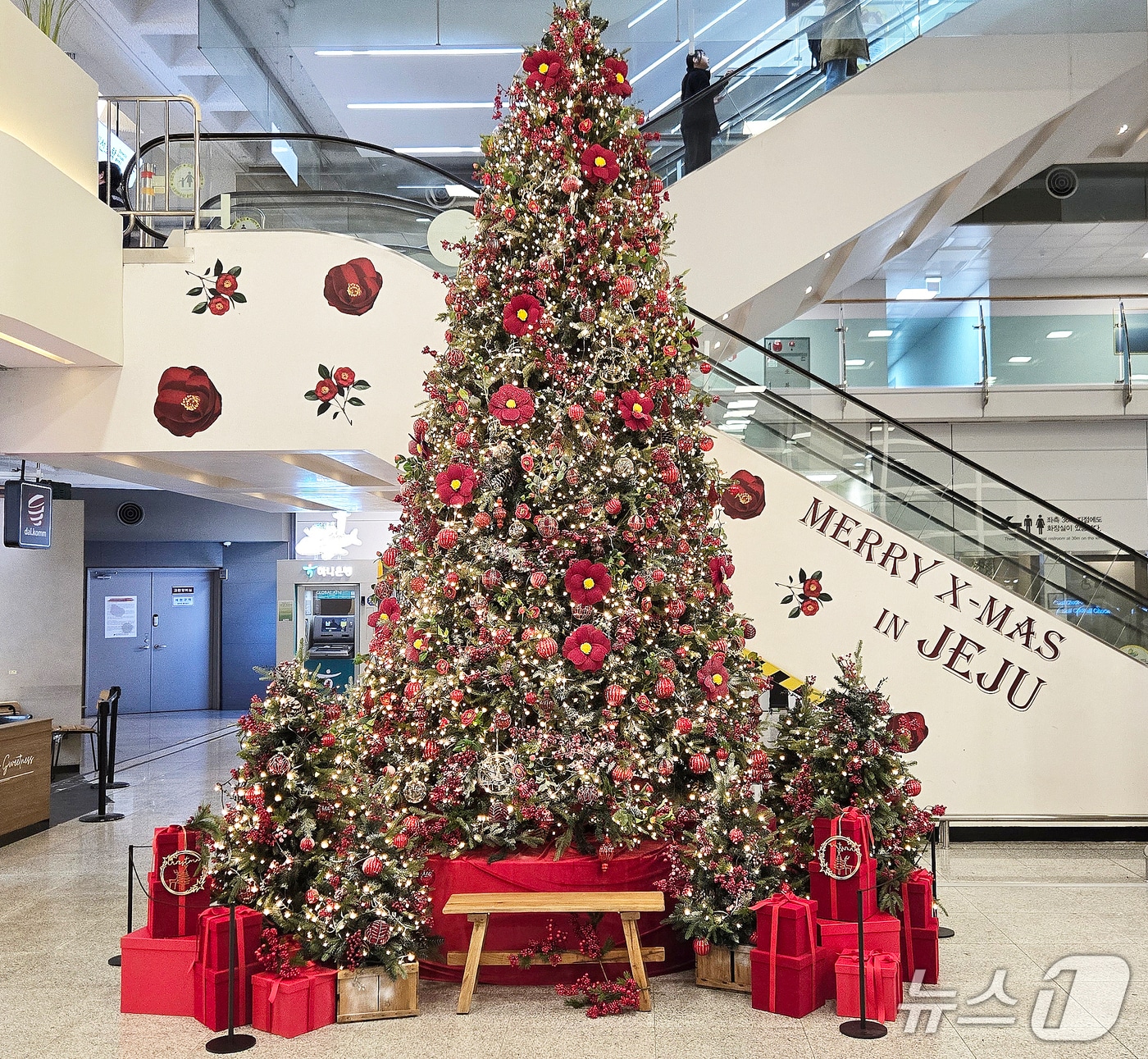 제주국제공항 1층에 설치된 크리스마스 트리.(한국공항공사 제주공항 제공, 재판매 및 DB 금지)