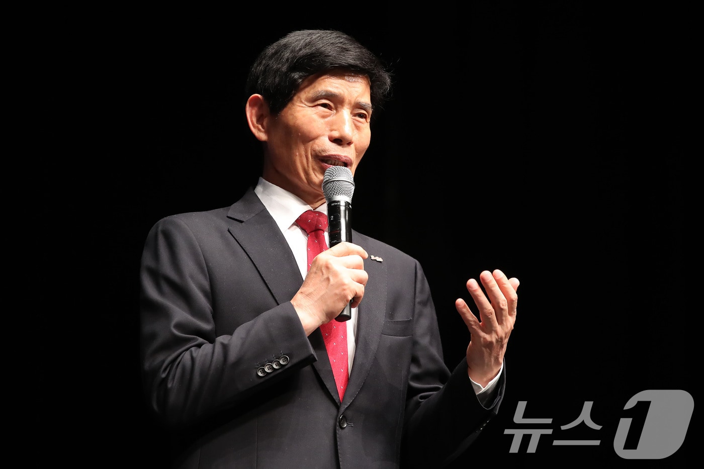 이태훈 대구 달서구청장이 지난해 12월  '달서구민의 날' 축하행사에서 기념사를 하고 있다. 2025.12.22/뉴스1 ⓒ News1 공정식 기자