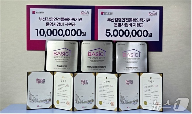 부산감염안전돌봄인증기관 현판.(부산시 제공. 재판매 및 DB금지)