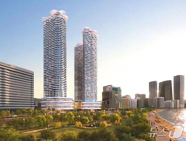 엠디엠플러스의 옛 해운대 그랜드호텔 신축 개발사업 투시도.(엠디엠플러스 제공. 재판매 및 DB금지)