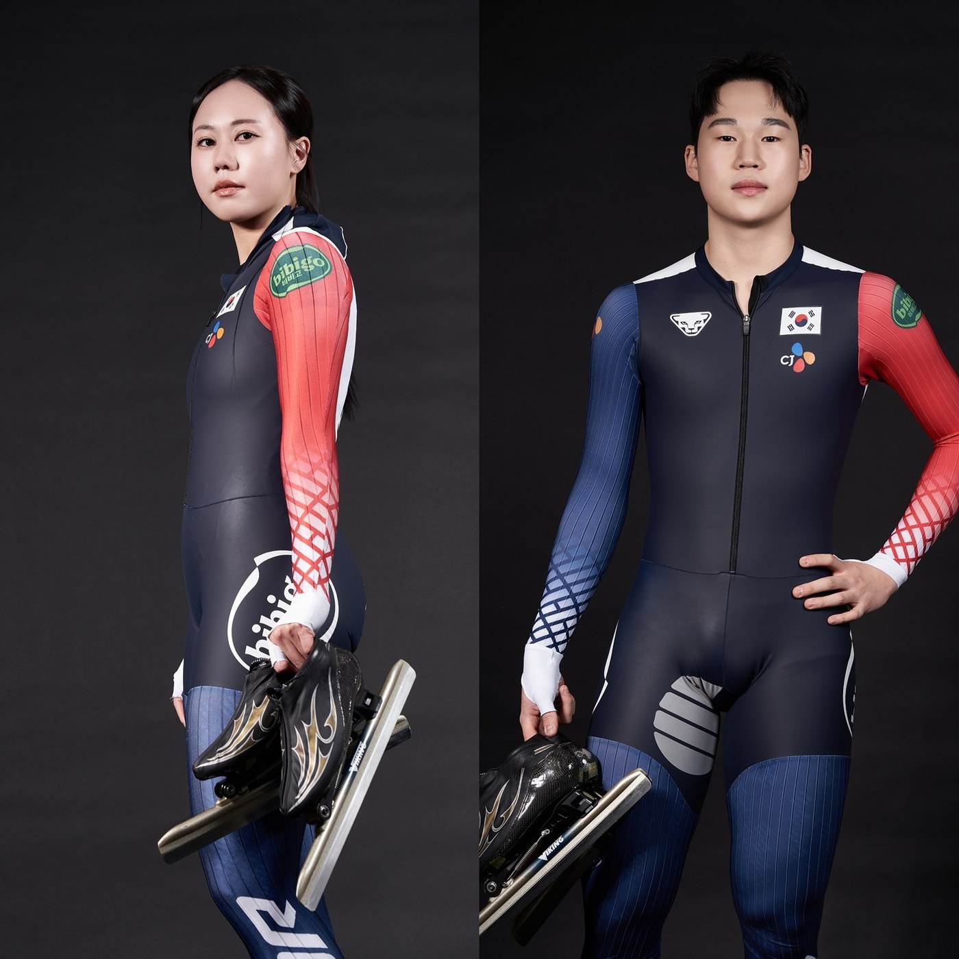 스피드스케이팅 국가대표 박지우&#40;왼쪽&#41;와 조승민. &#40;700크리에이터스 제공&#41;