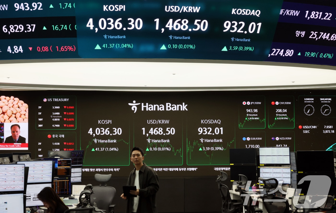 서울 중구 하나은행 본점 딜링룸. /뉴스1 ⓒ News1