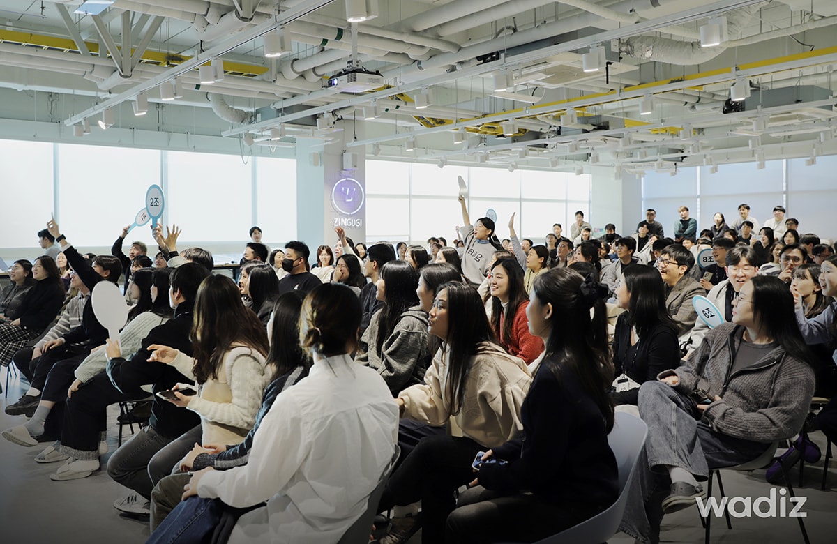 와디즈 임직원이 경기 성남시의 와디즈 판교 본사에서 ‘와이(WAi) 챔피언십’ 결선에 참여하고 있다.(와디즈 제공)