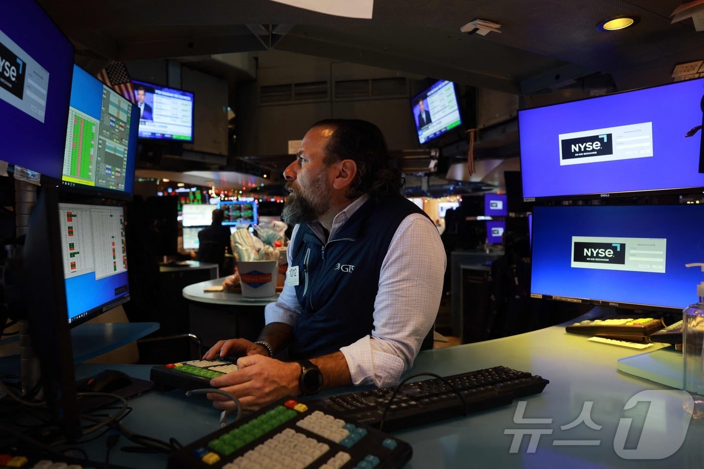 미증시의 한 트레이더. ⓒ AFP=뉴스1