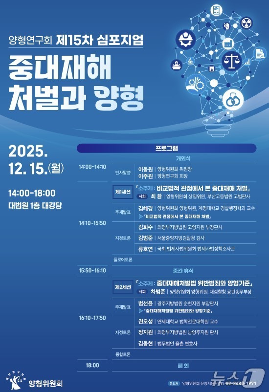 양형연구회 제15차 심포지엄 포스터.&#40;대법원 제공&#41;