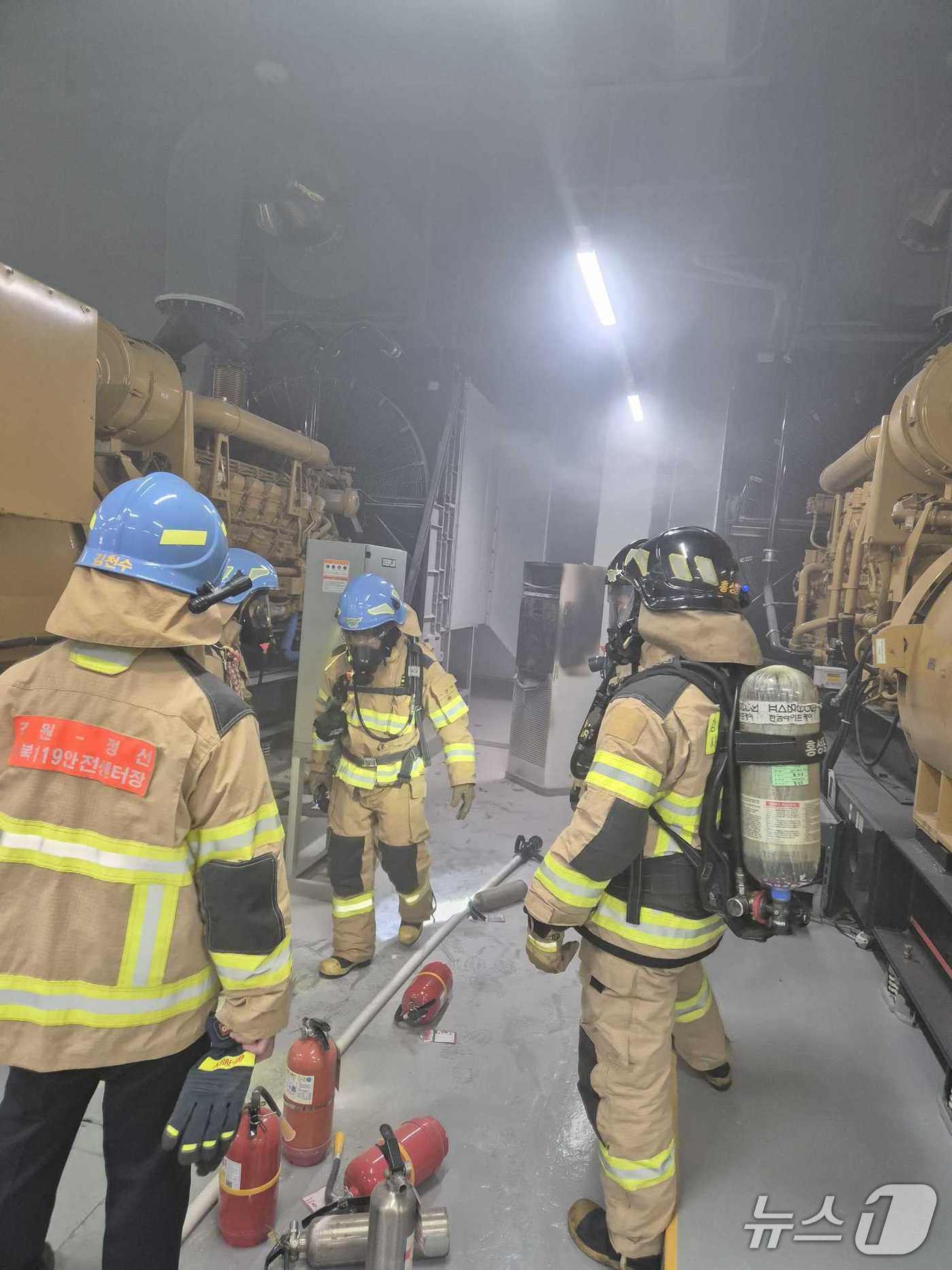 강원 정선 강원랜드 지하 1층 기계실 화재 현장.&#40;강원도소방본부 제공, 재판매 및 DB금지&#41;