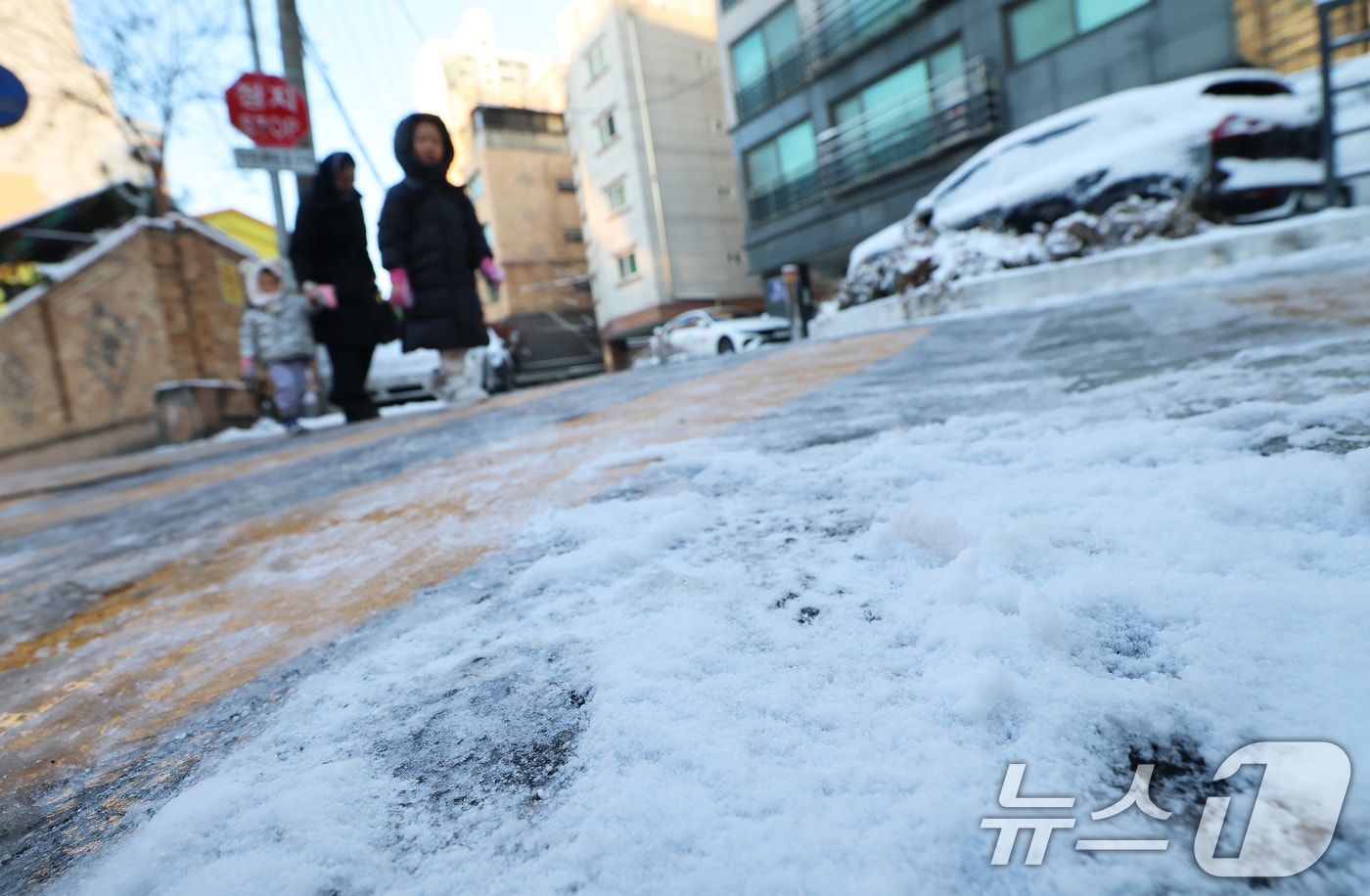 빙판길 관련 사진. ⓒ News1 오대일 기자