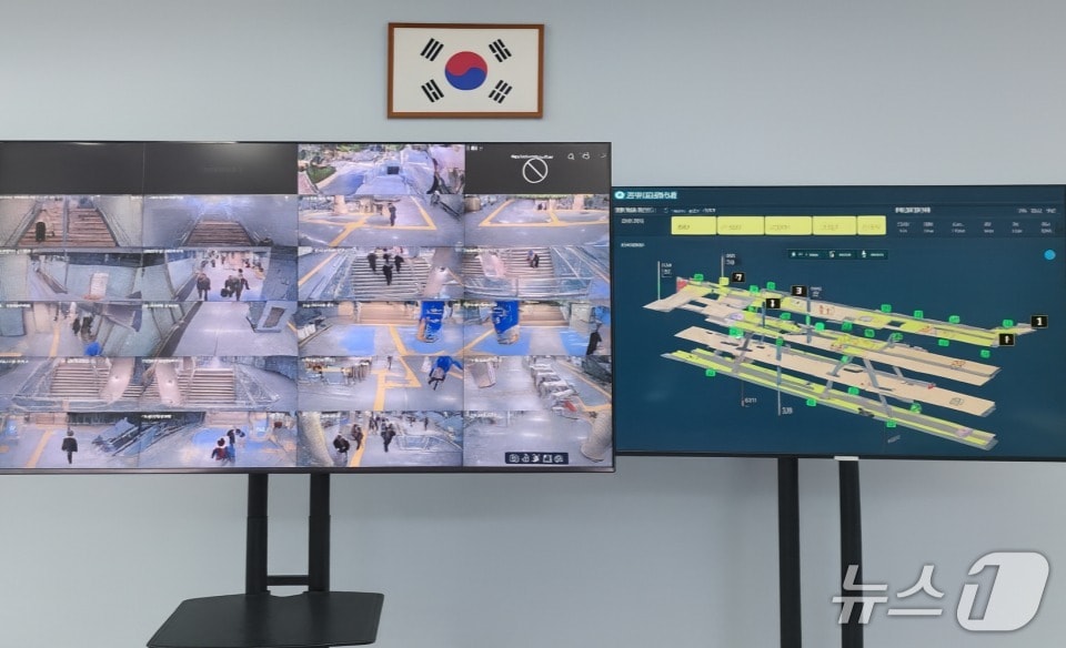 ‘AI 기반 다중운집 인파사고 예방 체계’ 시연 모습 &#40;부산교통공사 제공. 재판매 및 DB금지&#41;