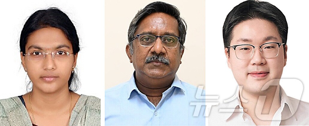 왼쪽부터 디비아 할샤발디니 연구원, 라제시 교수, 김익현 교수. (계명대 제공)