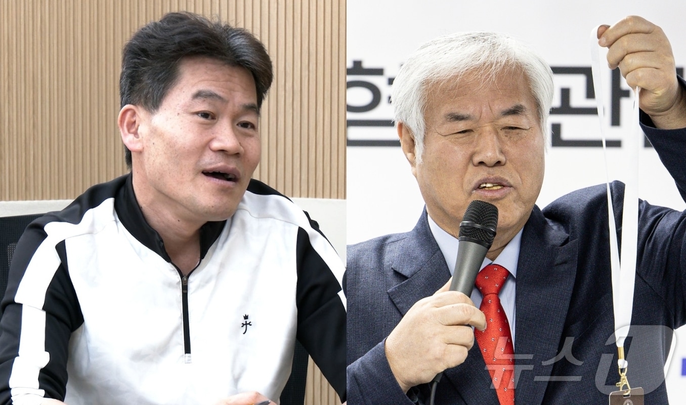 한국사 강사 전한길(왼쪽), 전광훈 사랑제일교회 목사. ⓒ 뉴스1