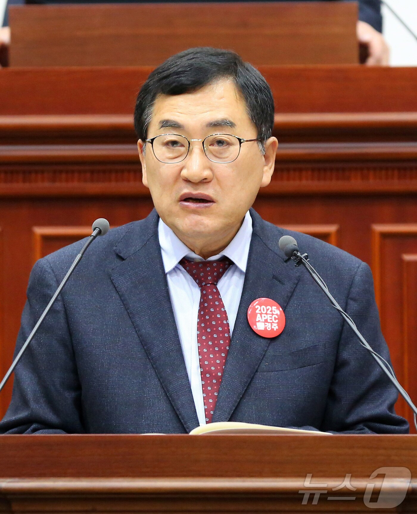 주낙영 경주시장이 13일 제288회 시의회 임시회에서 시정 운영 방향 등을 설명하고 있다. (경주시 제공, 재판매 및 DB 금지) 2025.2.13/뉴스1 