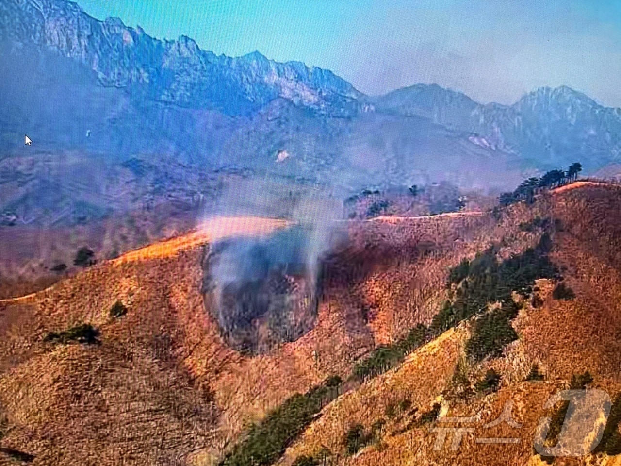 14일 강원 고성 민통선 지역 산불.(동부지방산림청 제공) 2025.2.14/뉴스1