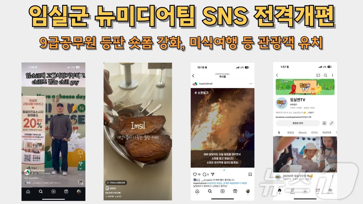 전북자치도 임실군이 뉴미디어팀을 신설하고 SNS 홍보를 강화한다.(임실군제공. 재판매 및 DB금지)2025.2.14/뉴스1