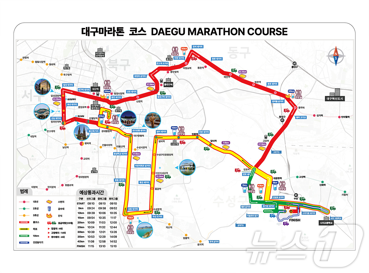 2025 대구마라톤대회 코스.(대구시 제공, 재판매 및 DB 금지)