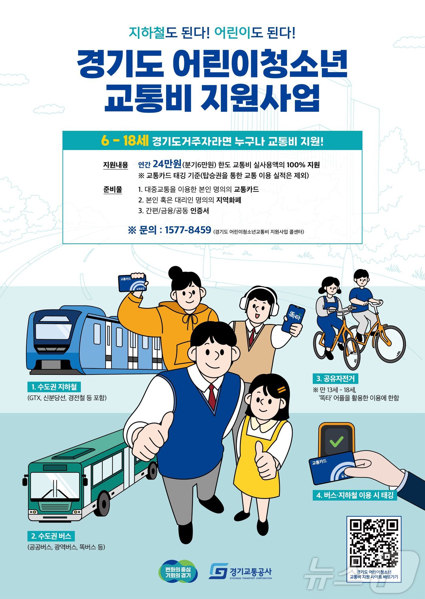  경기도 어린이청소년 교통비 지원사업 홍보 포스터(가평군 제공, 재판매 및 DB 금지)/뉴스1