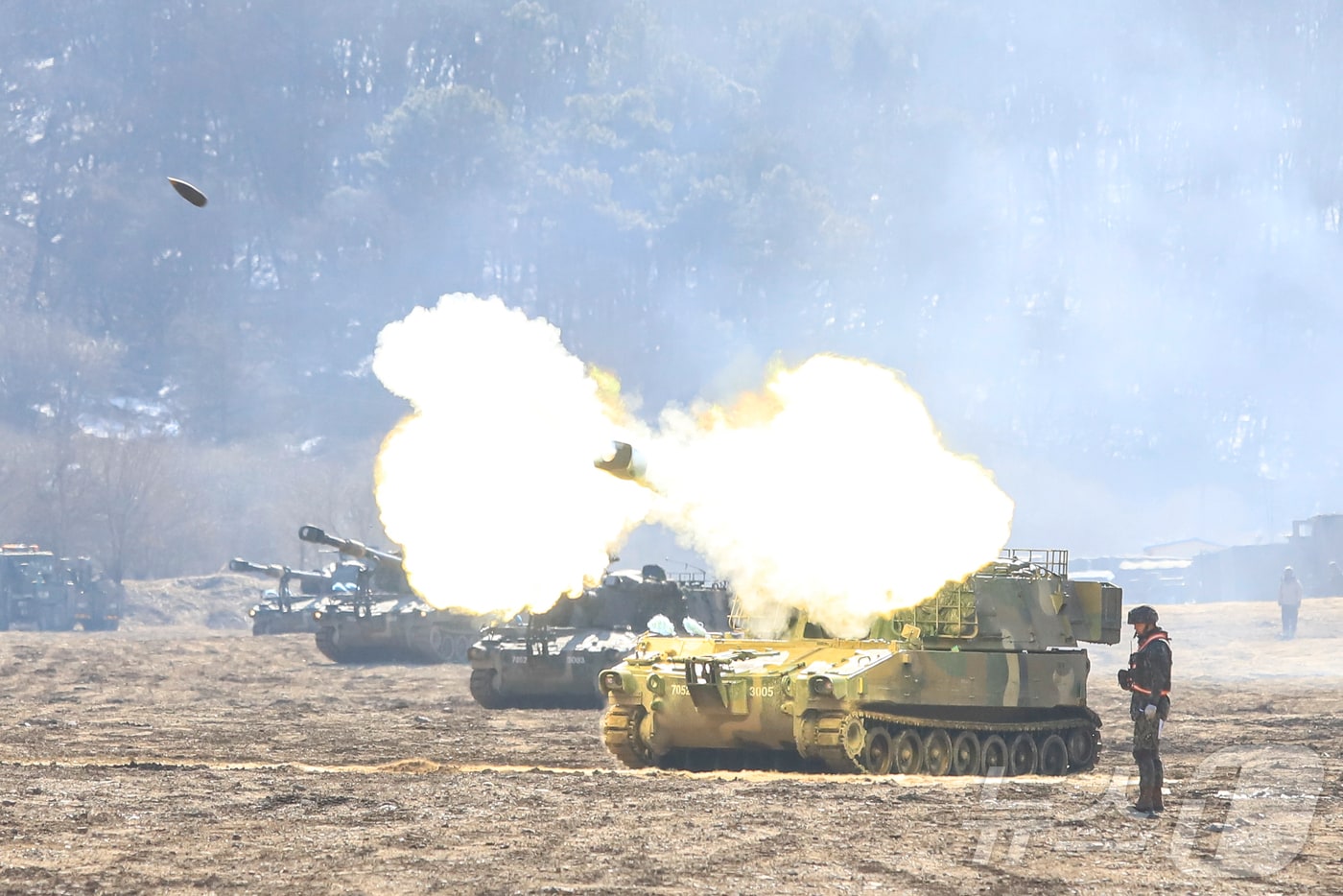 육군 9사단의 자주포 사격 훈련 모습. (육군 제9사단 제공, 재판매 및 DB금지)