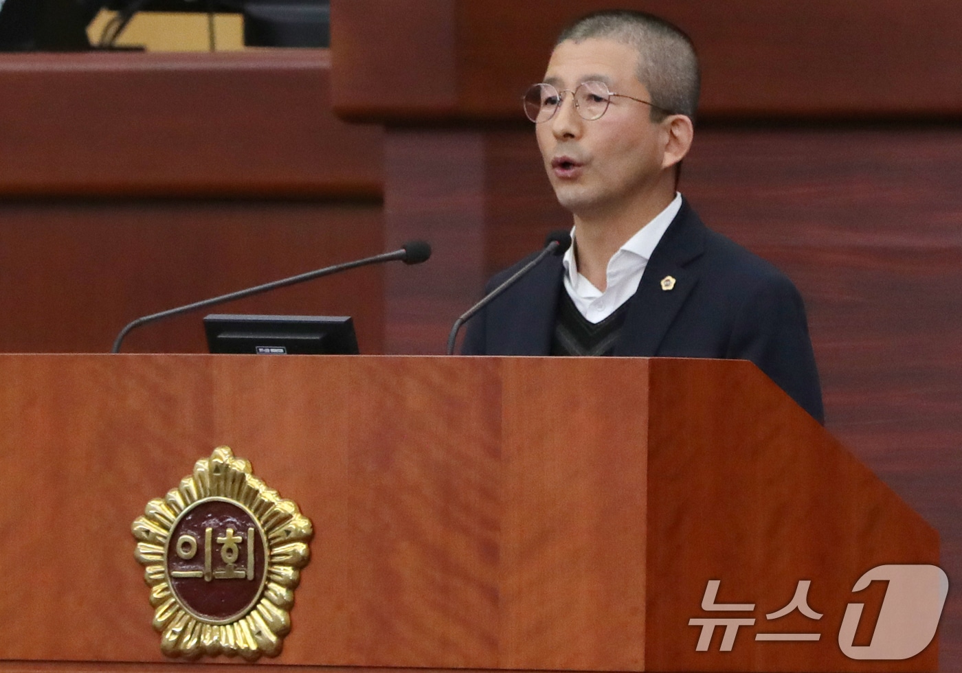 지난 2025년 2월 권요안 전북도의원이 전북도의회 제416회 임시회 제2차 본회의에서 '전북특별자치도 통합 시·군 상생발전에 관한 조례안'에 대한 반대토론을 하고 있다. 2025.2.21 ⓒ 뉴스1 유경석 기자