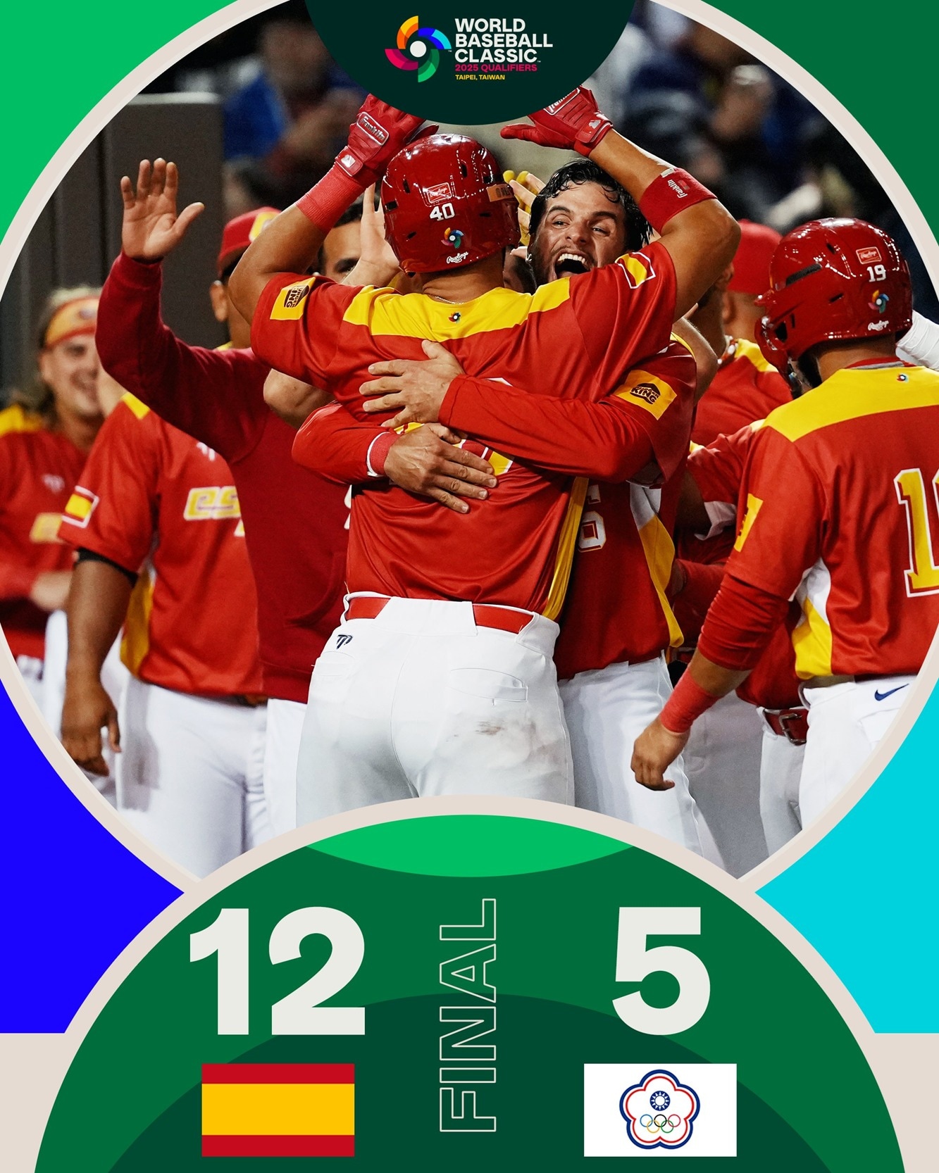 스페인이 21일 열린 2026 WBC 예선 A조 1차전에서 대만을 12-5로 대파했다. (WBC SNS 캡처)