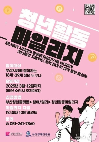 부산시 청년활동마일리지 제도 홍보물(부산시청 제공. 재판매 및 DB 금지)
