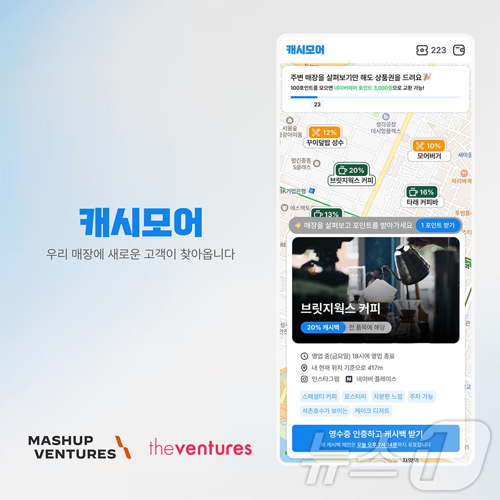 오프라인 매장 캐시백 '캐시모어' 운영사, 시드투자 유치 - 뉴스 썸네일 이미지