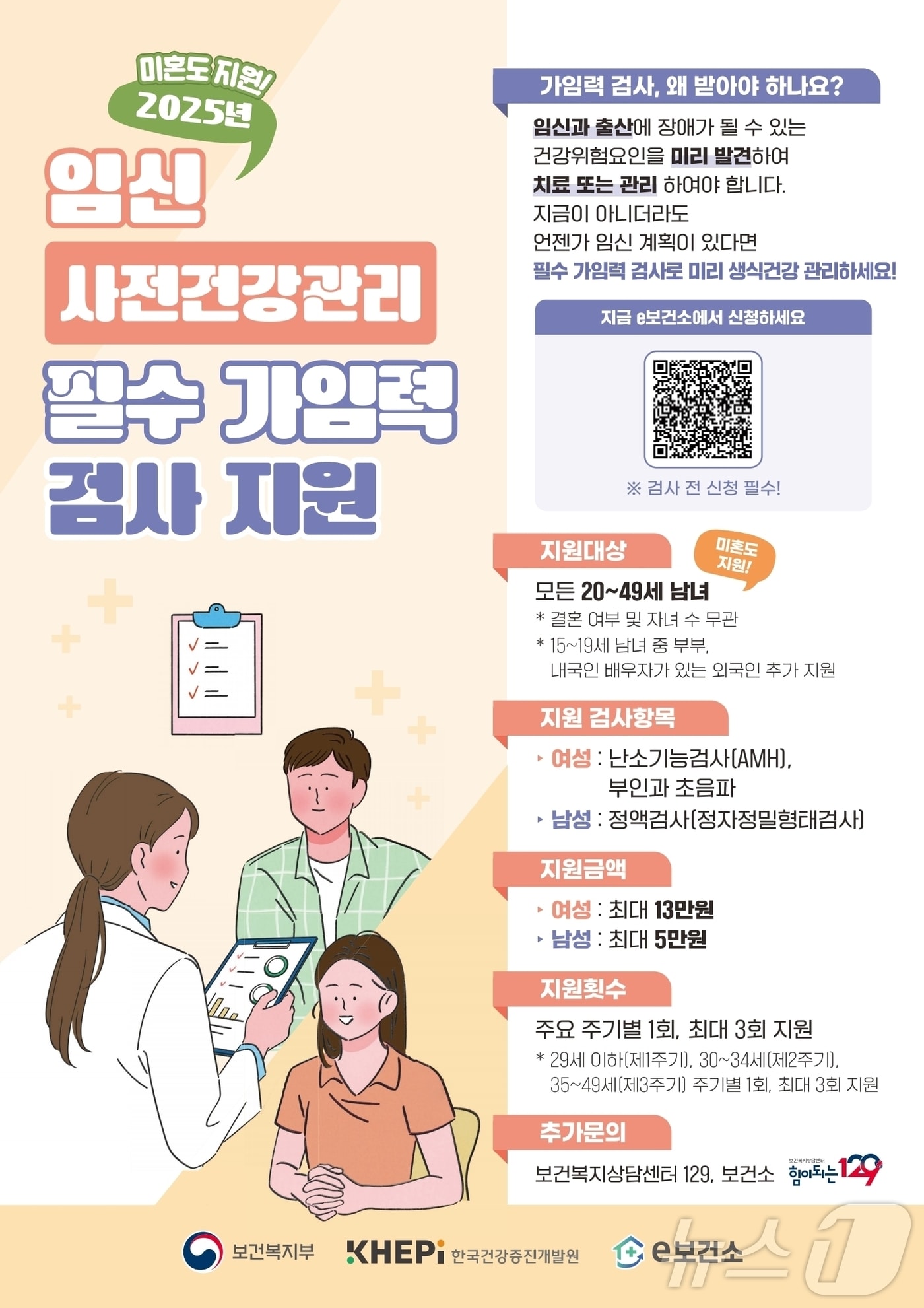 안동시 필수 가임력 검사비 지원 포스터(안동시 제공)2025.2.3/뉴스1