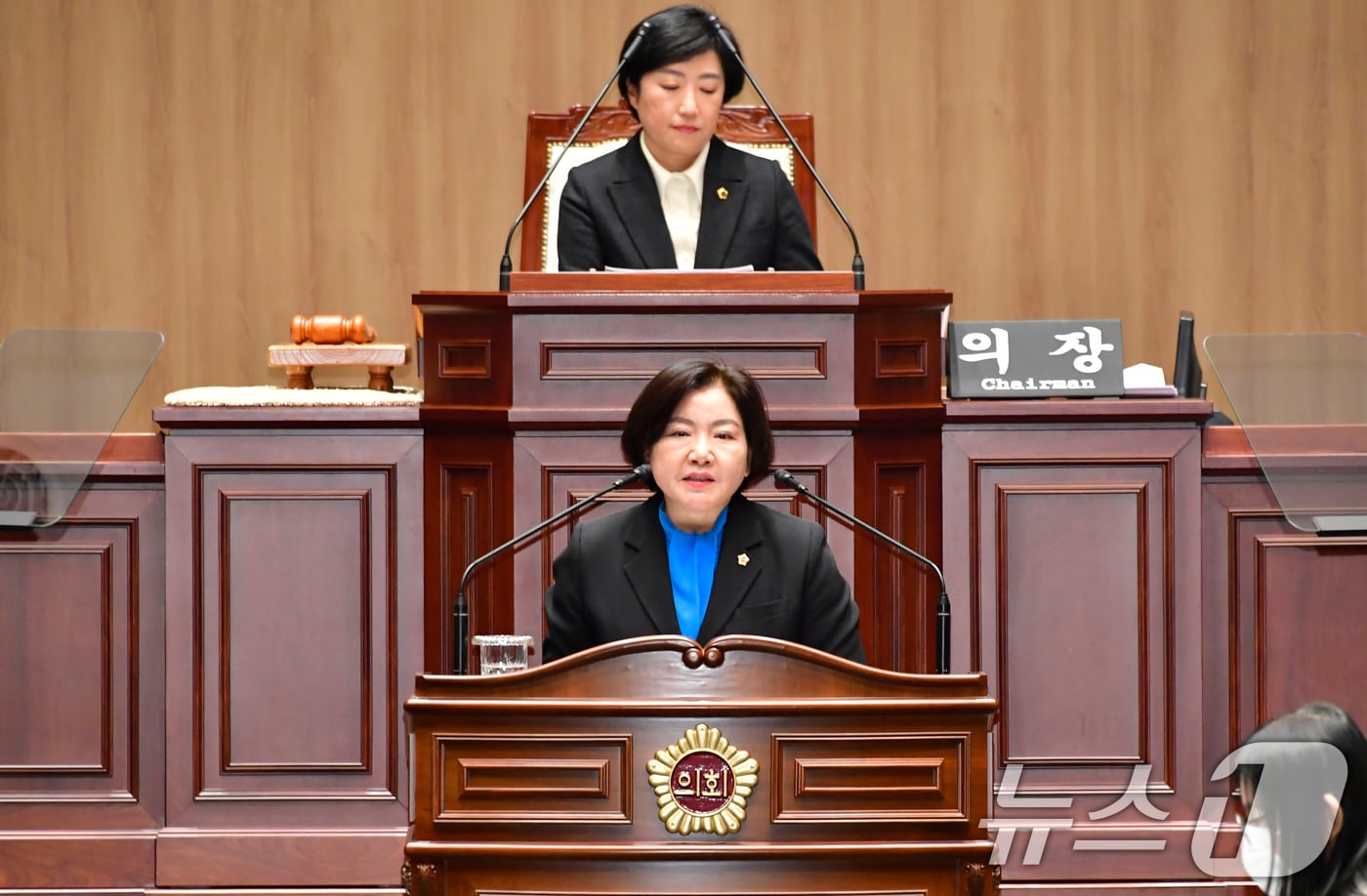 박미정 광주시의원이 4일 광주시의회 본회의 5분 발언을 통해 '사회적 재난과 참사 등에 대한 치유와 안전한 공동체 구축'을 촉구하고 있다.(광주시의회 제공)2025.2.4/뉴스1