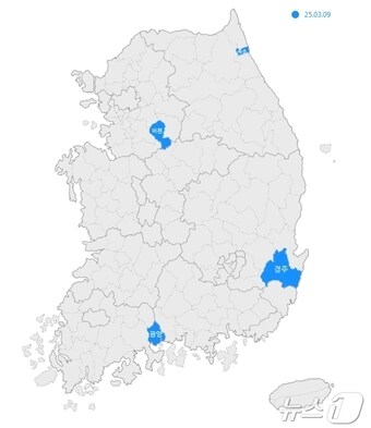 제97차 전국 미분양 관리지역 선정 현황.(HUG 제공)