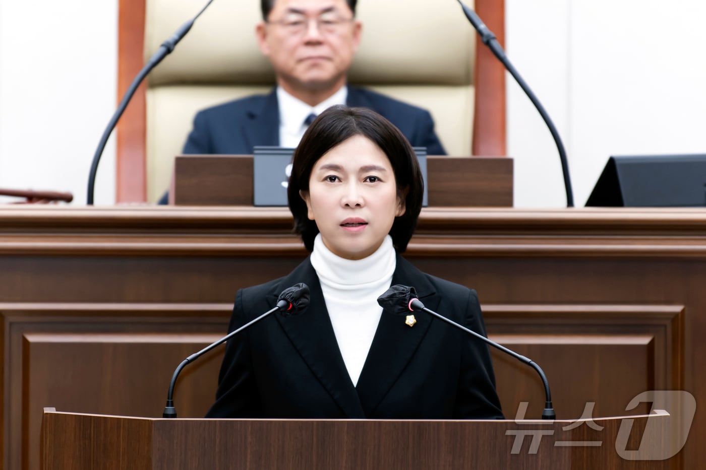 유영숙 김포시의원이 5분 발언을 하고 있다.(김포시의회 제공) / 뉴스1