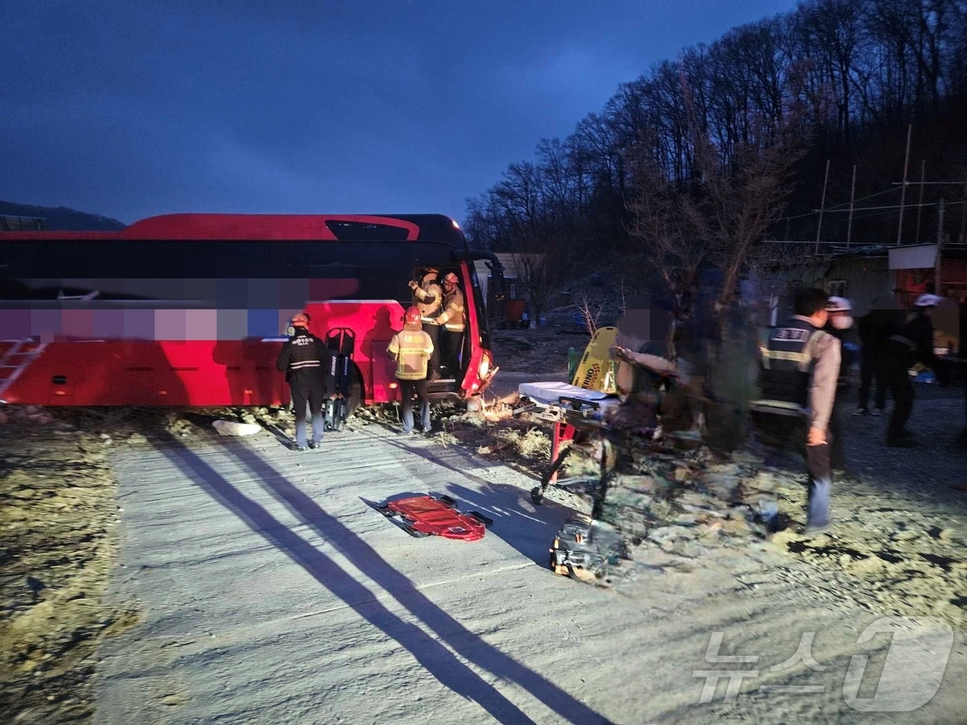 원주 소초면 의관리 교통사고 현장.(뉴스1 DB)