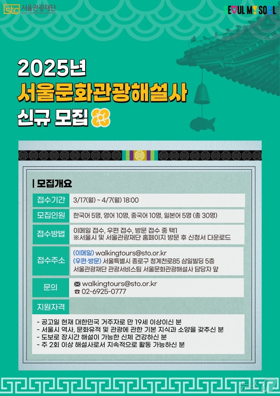 2025년 서울문화관광해설사 신규 모집 포스터.(서울시 제공)