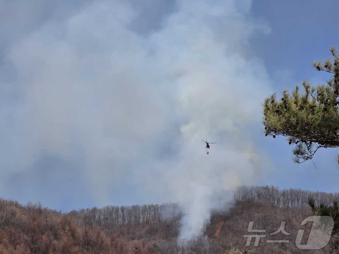 강원 춘천 동면 지내리 산불 현장.(강원도소방본부 제공, 재판매 및 DB금지)